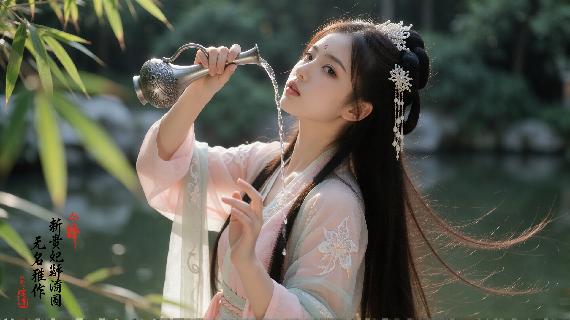 古风美人倾酒图